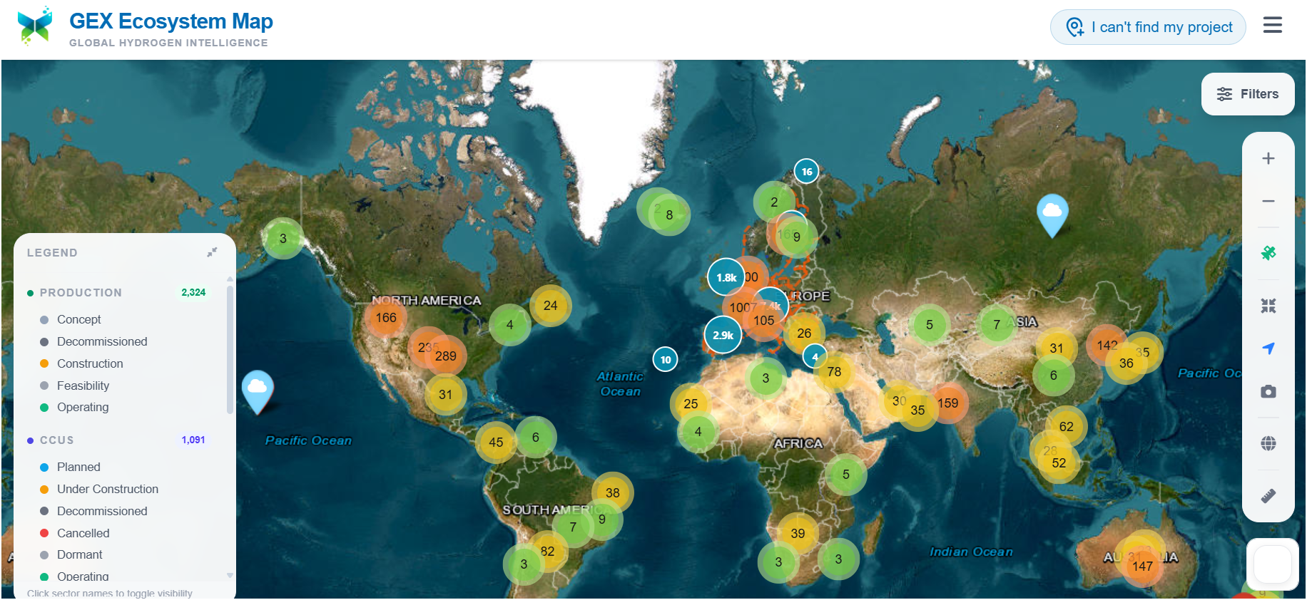 GreenEarthX Ecosystem Navigator GeoMap